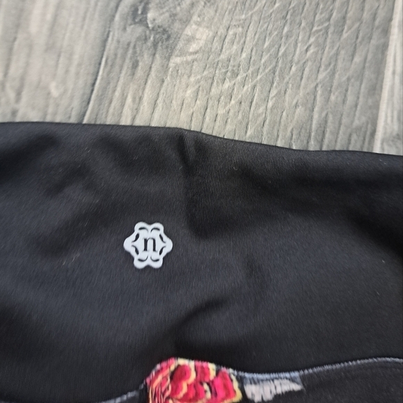 NANETTE LEPORE colorful black orange floral crop leggings tights bohemian SM - Picture 7 of 7